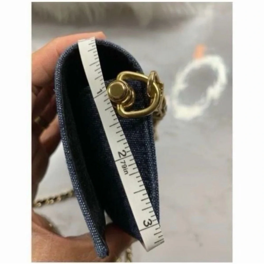 Extremely Rare Chanel Denim Quilted Sunglasses Case Crossbody Purse - Picture 7 of 12